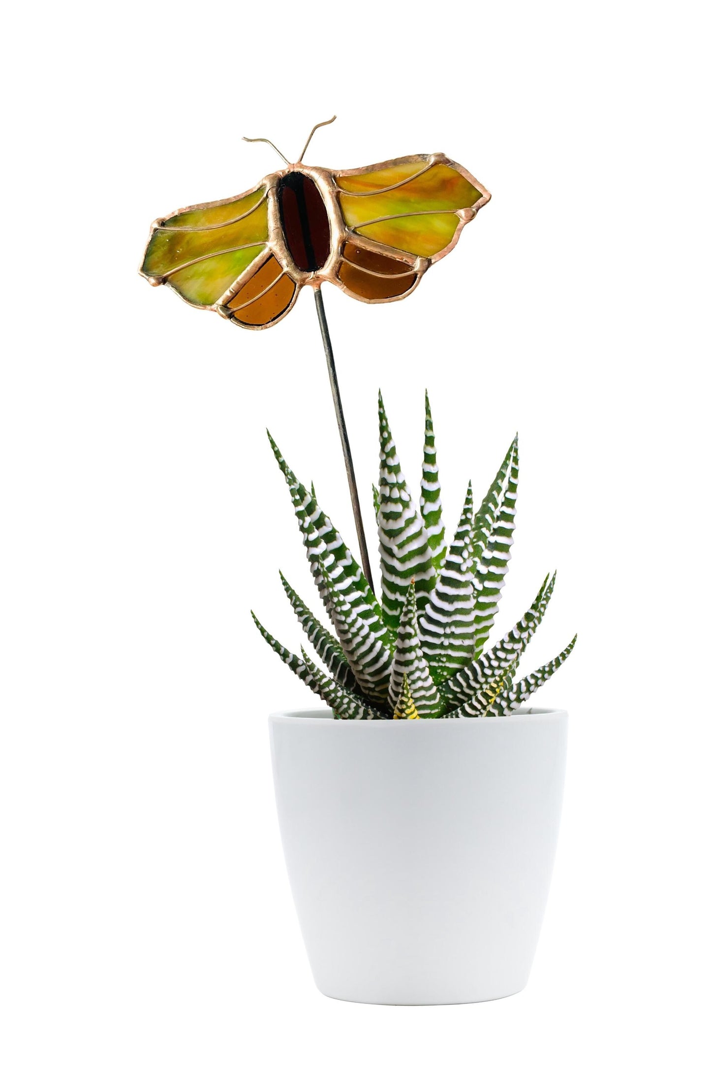 Stained Glass Moth Plant Stake - Samara Designs Studio