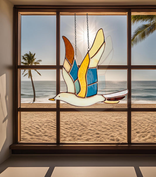 Stained Glass Seagull - Samara Designs Studio