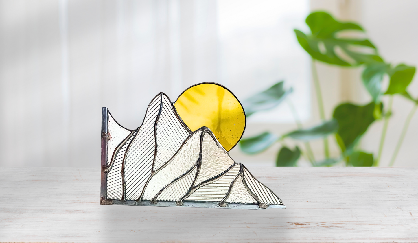 Stained Glass Mountain Scape - Samara Designs Studio