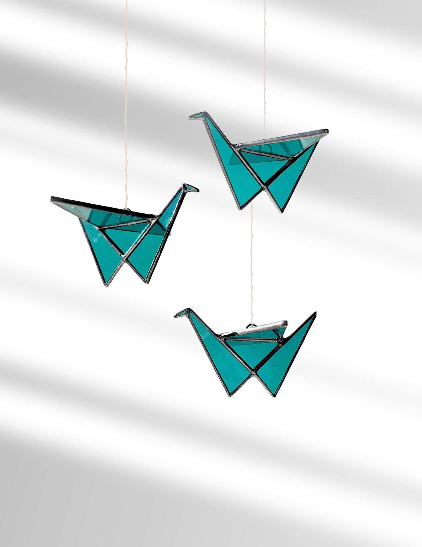 Stained Glass Origami Crane Suncatchers - Samara Designs Studio