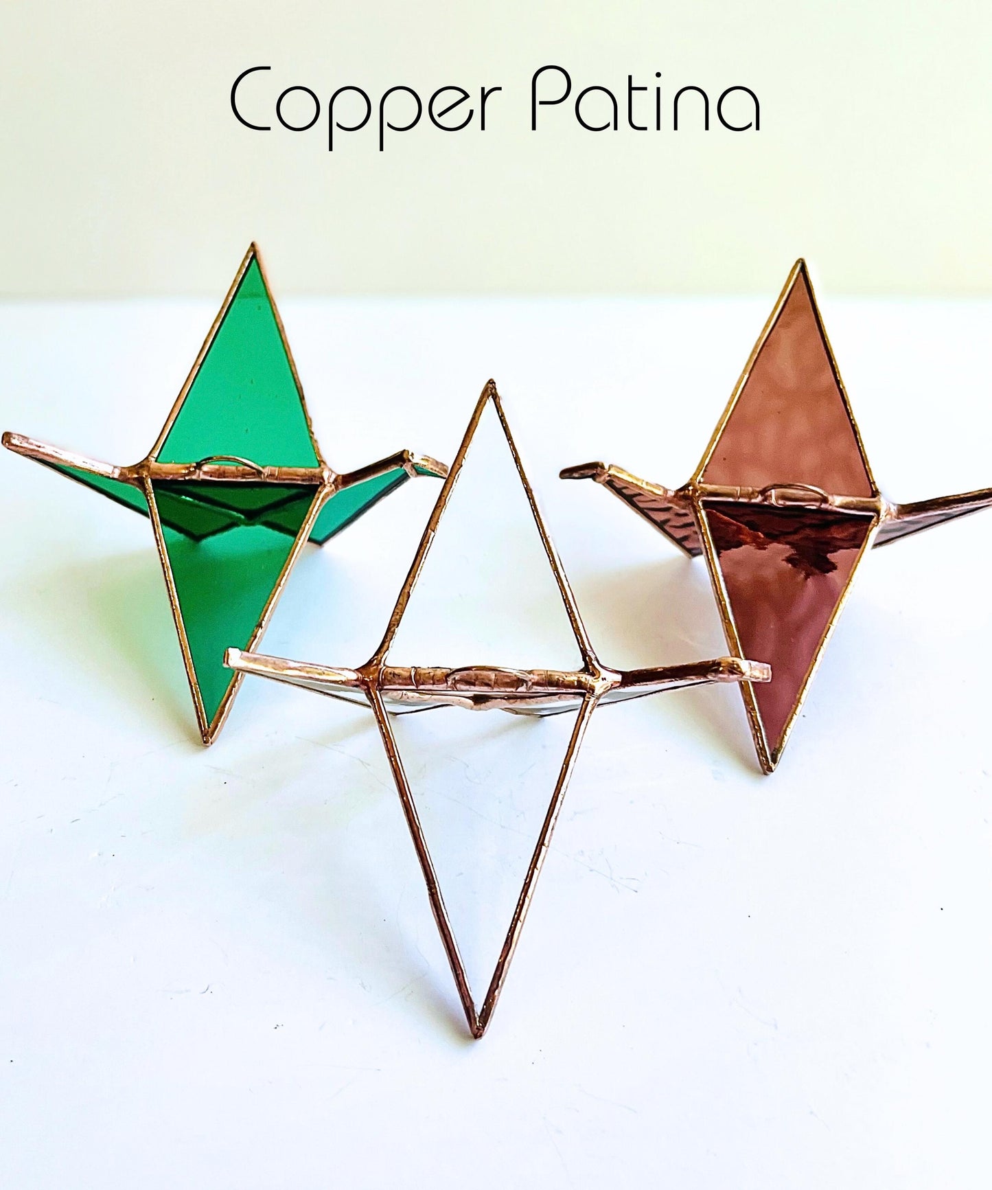 Stained Glass Origami Crane Suncatchers - Samara Designs Studio