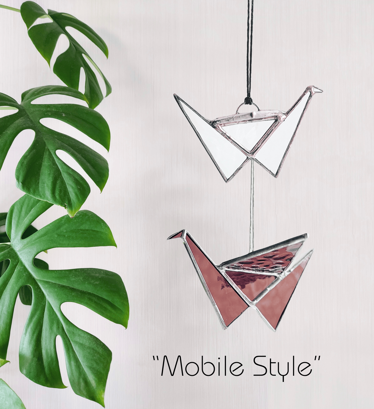 Stained Glass Origami Crane Suncatchers - Samara Designs Studio