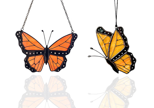 Stained Glass Monarch Butterfly Suncatcher - Samara Designs Studio