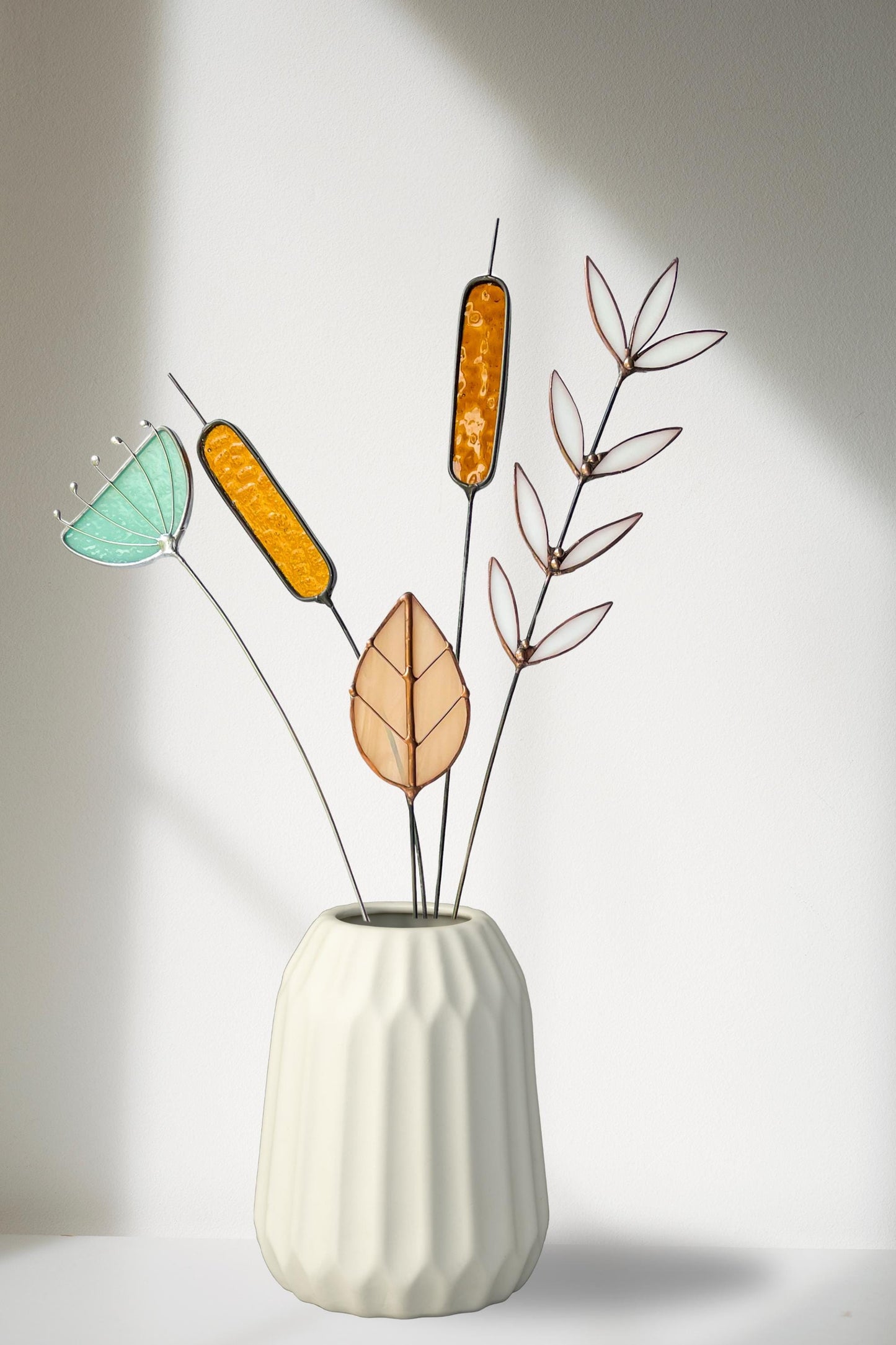 White Glass Wildflower Stem - Samara Designs Studio