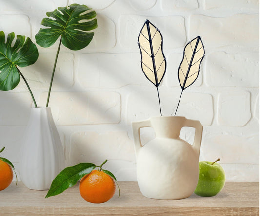 Glass Almond Leaf Stem - Samara Designs Studio