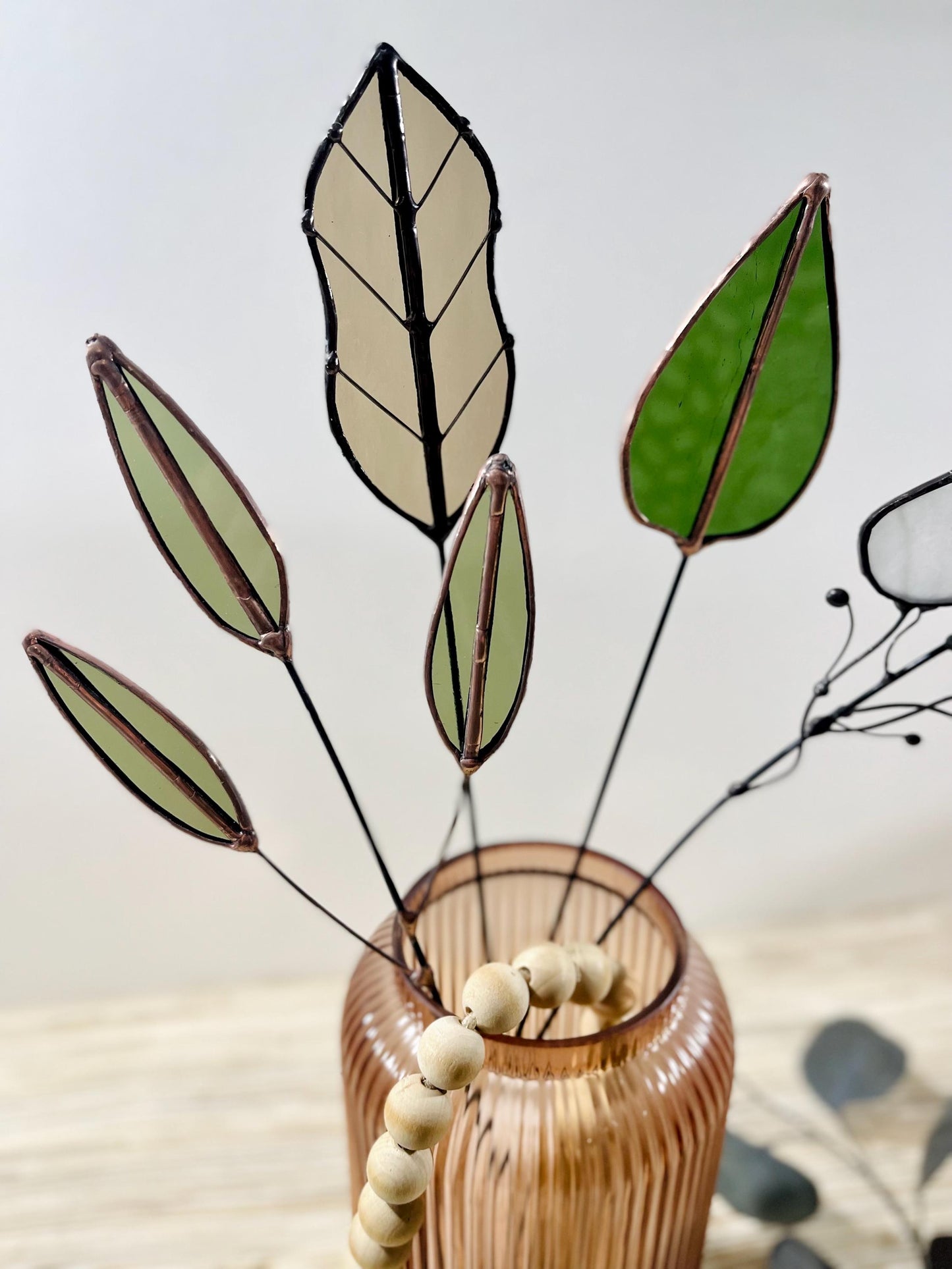 Glass Almond Leaf Stem - Samara Designs Studio