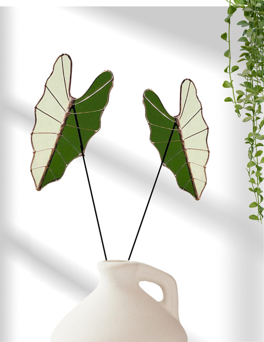 Glass Alocasia Leaf Stem - Samara Designs Studio