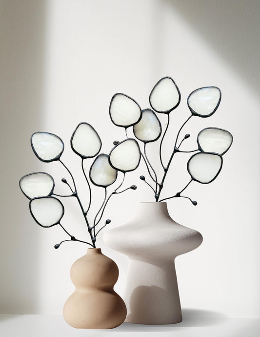 Glass Money Plant Seed Pod Stem - Samara Designs Studio