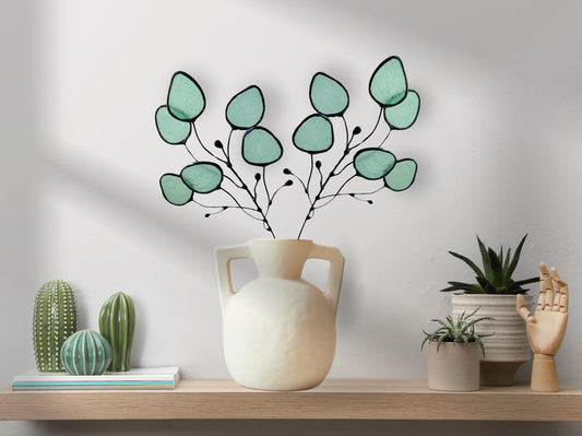 Glass Seafoam Eucalyptus Sprig - Samara Designs Studio