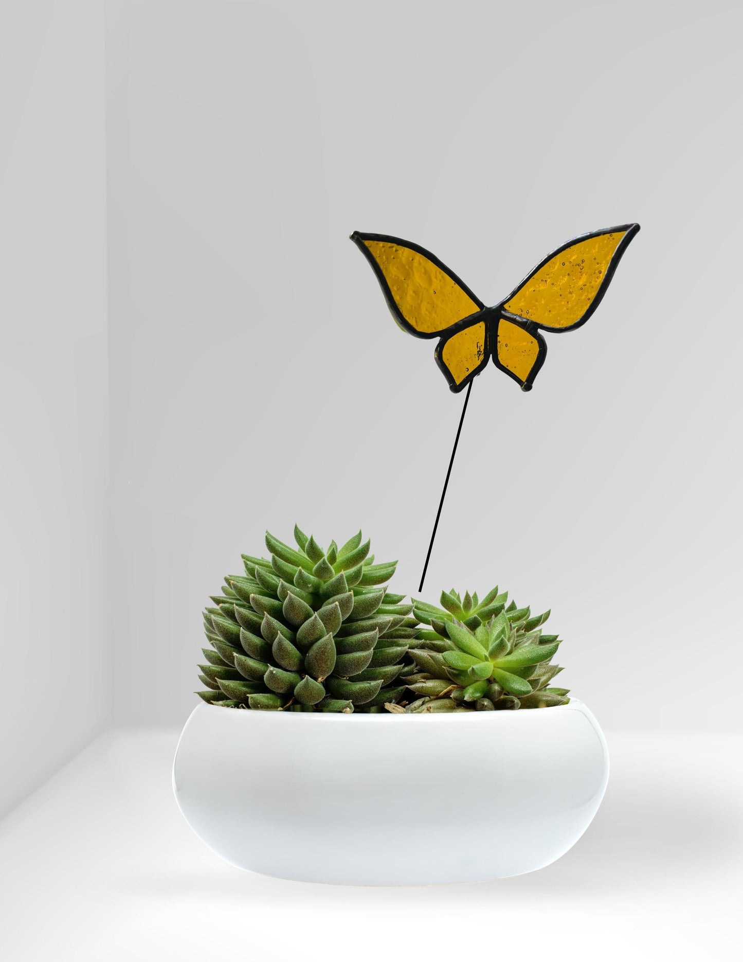 Stained Glass Butterfly Plant Stake - Samara Designs Studio