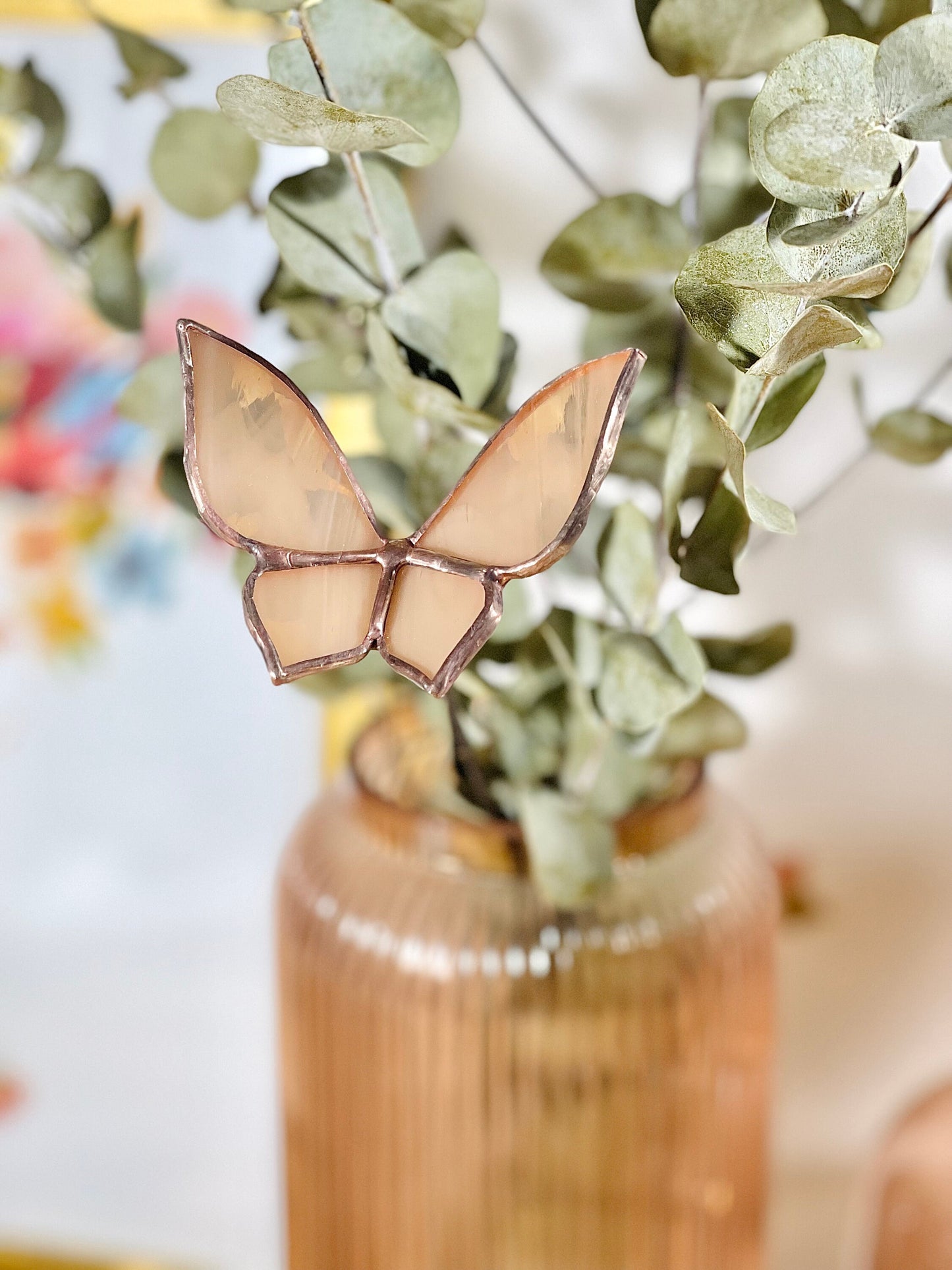 Stained Glass Butterfly Plant Stake - Samara Designs Studio