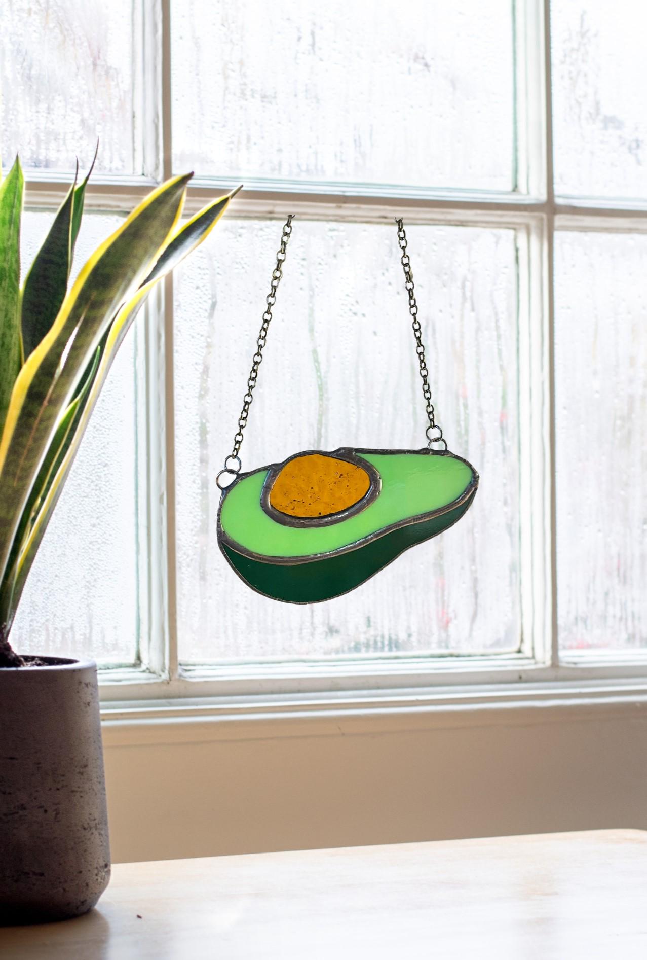 Glass Avocado Suncatcher - Samara Designs Studio