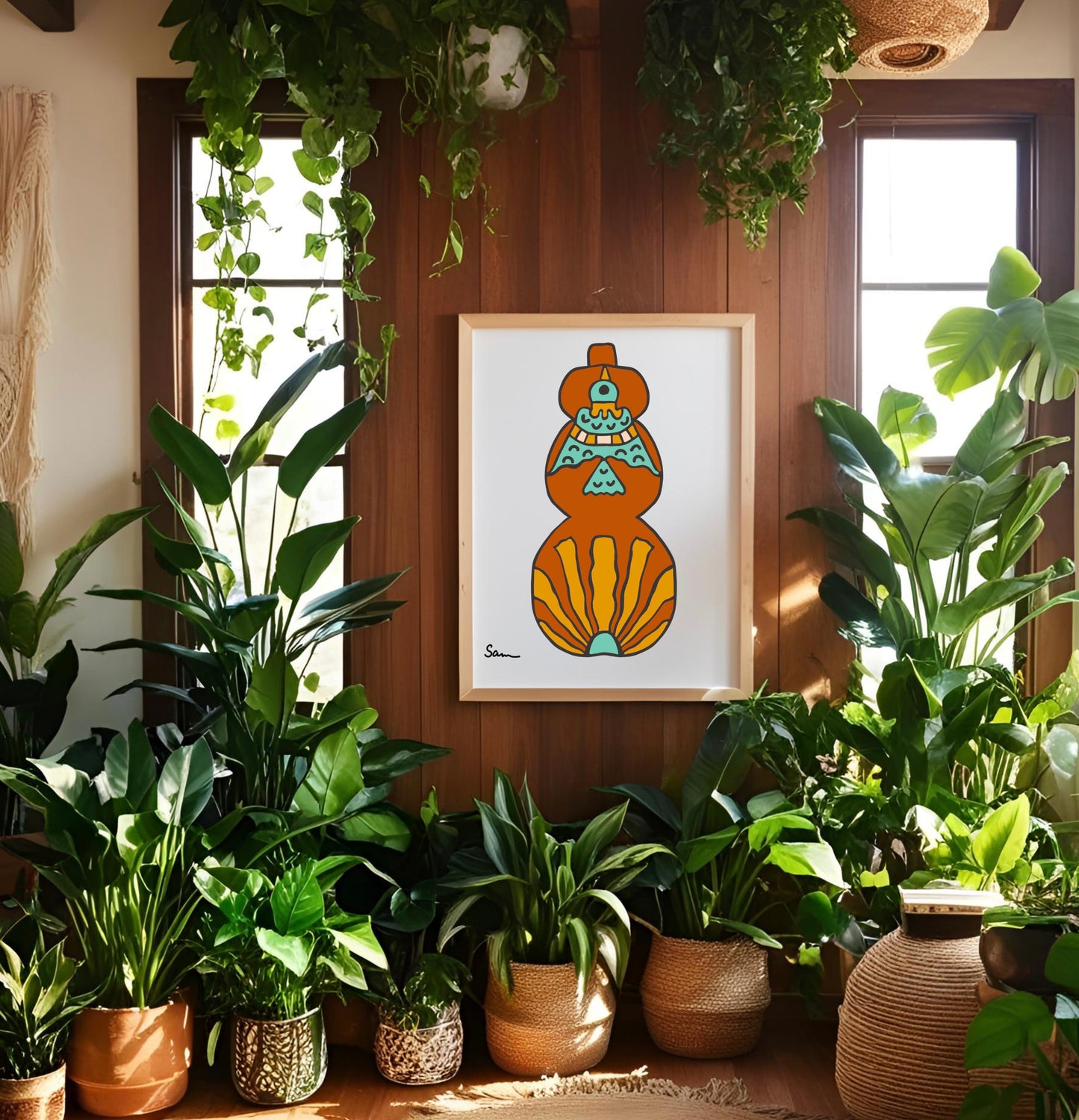 Southwestern Folk Art Pottery Art Print - Samara Designs Studio