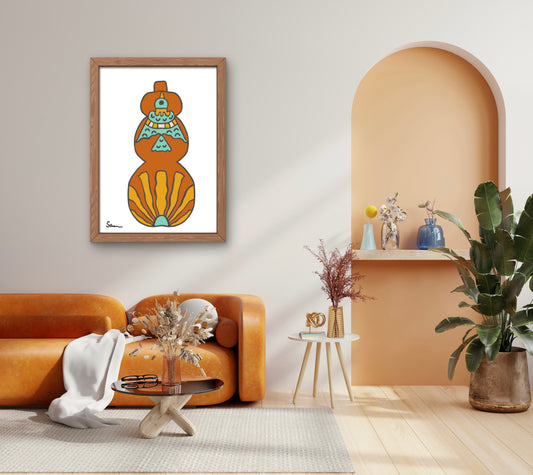 Southwestern Folk Art Pottery Art Print - Samara Designs Studio