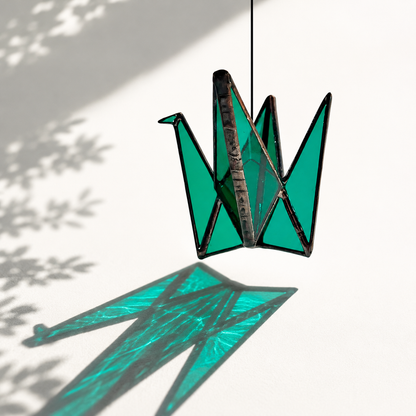 Stained Glass Origami Crane Suncatchers- Bird of Happiness - Samara Designs Studio