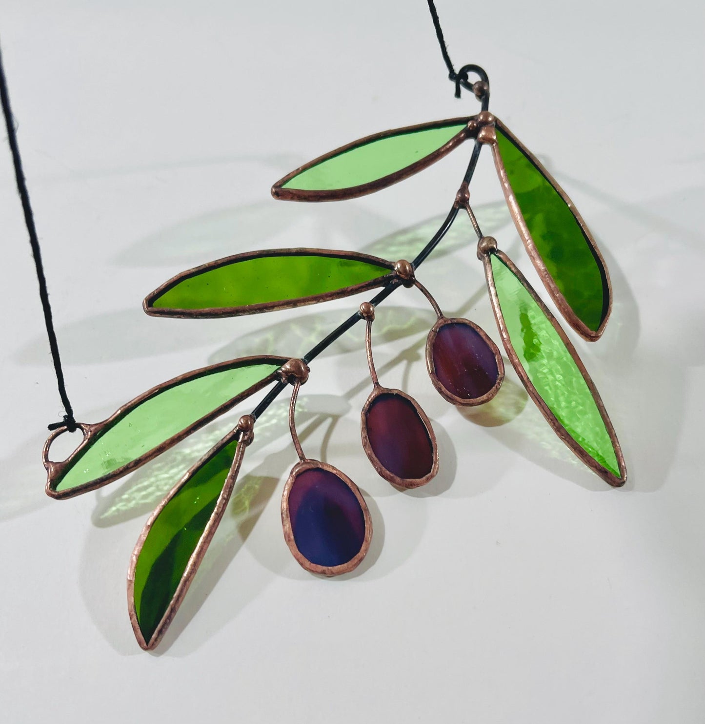 Glass Greek Olive Branch Suncatcher