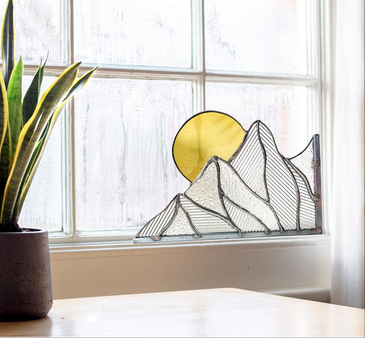 Stained Glass Mountain Scape