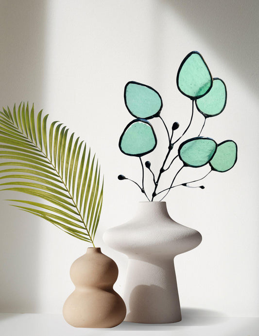 Glass Seafoam Eucalyptus Sprig