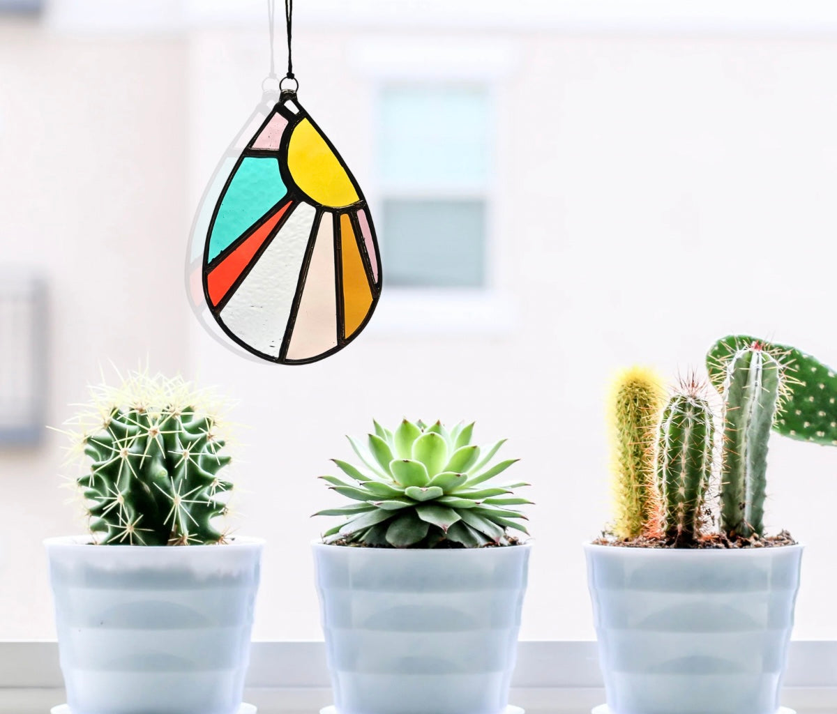 Drop of Sunshine Stained Glass Suncatcher - Samara Designs Studio