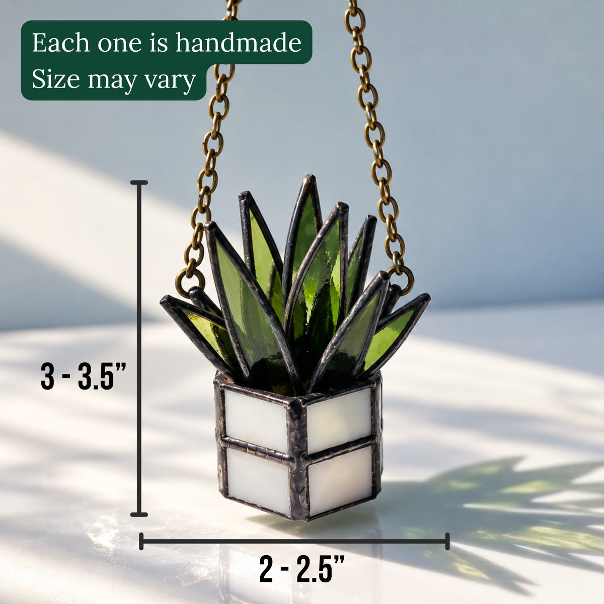 Mini Stained Glass Plant Ornaments