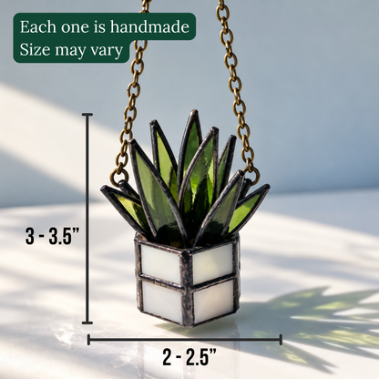 Mini Stained Glass Plant Ornaments
