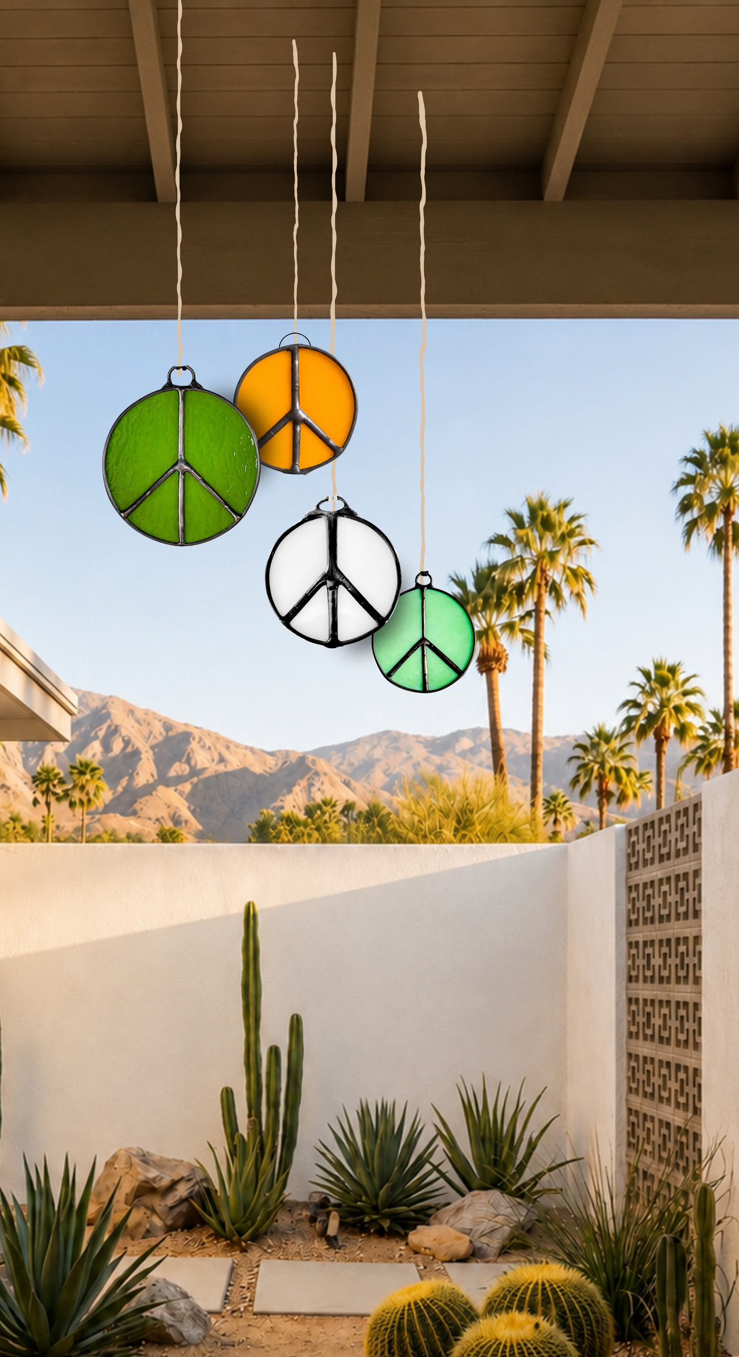 Peace Sign Stained Glass Suncatcher - Samara Designs Studio