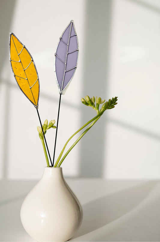 Glass Leaf Plant Stake