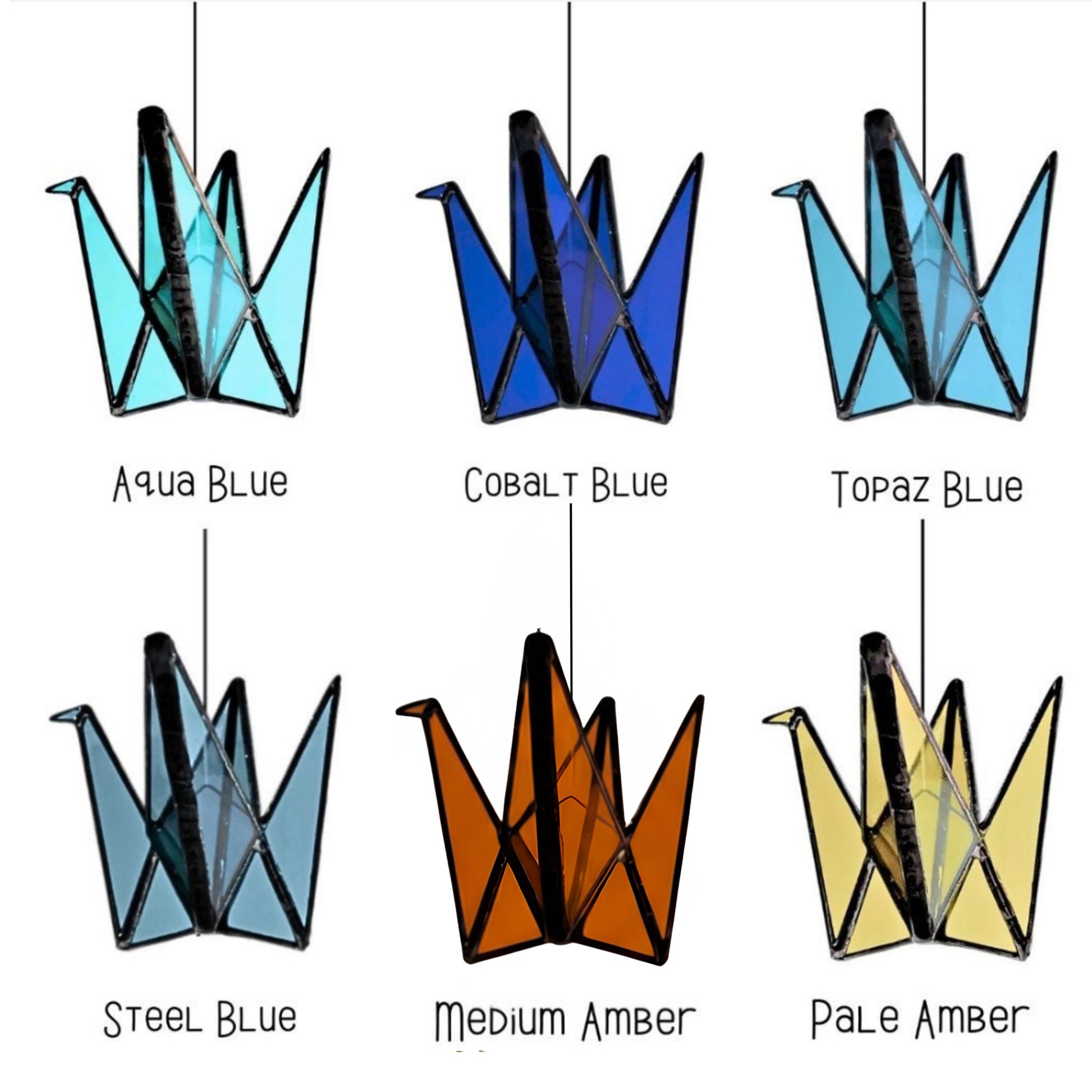 Stained Glass Origami Crane Mobile – Bird of Happiness - Samara Designs Studio