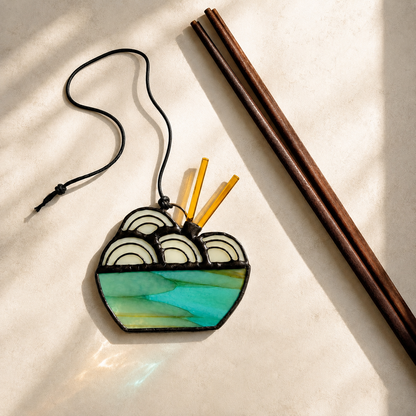 Stained Glass Ramen Noodle Ornament & Suncatcher | Foodie Gift
