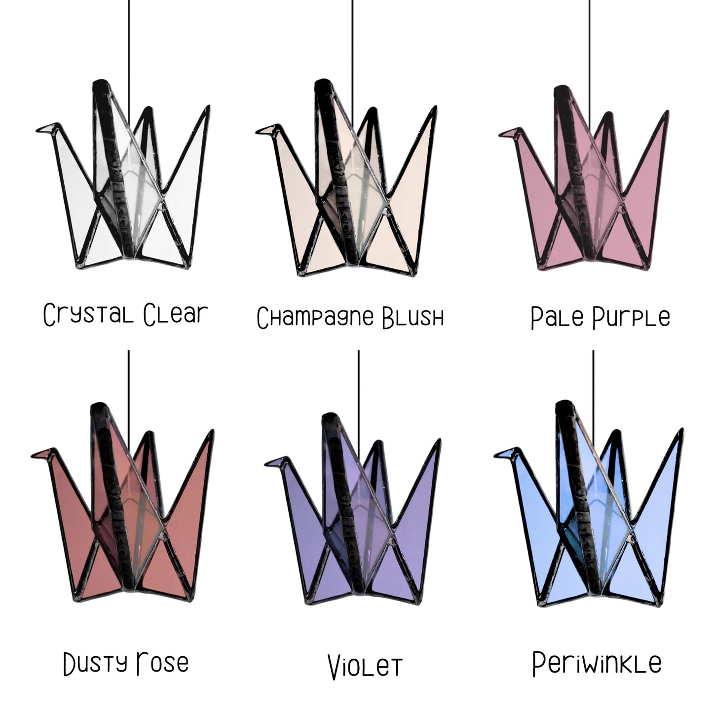Stained Glass Origami Crane Mobile – Bird of Happiness - Samara Designs Studio