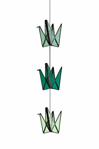 Stained Glass Origami Crane Mobile – Bird of Happiness - Samara Designs Studio