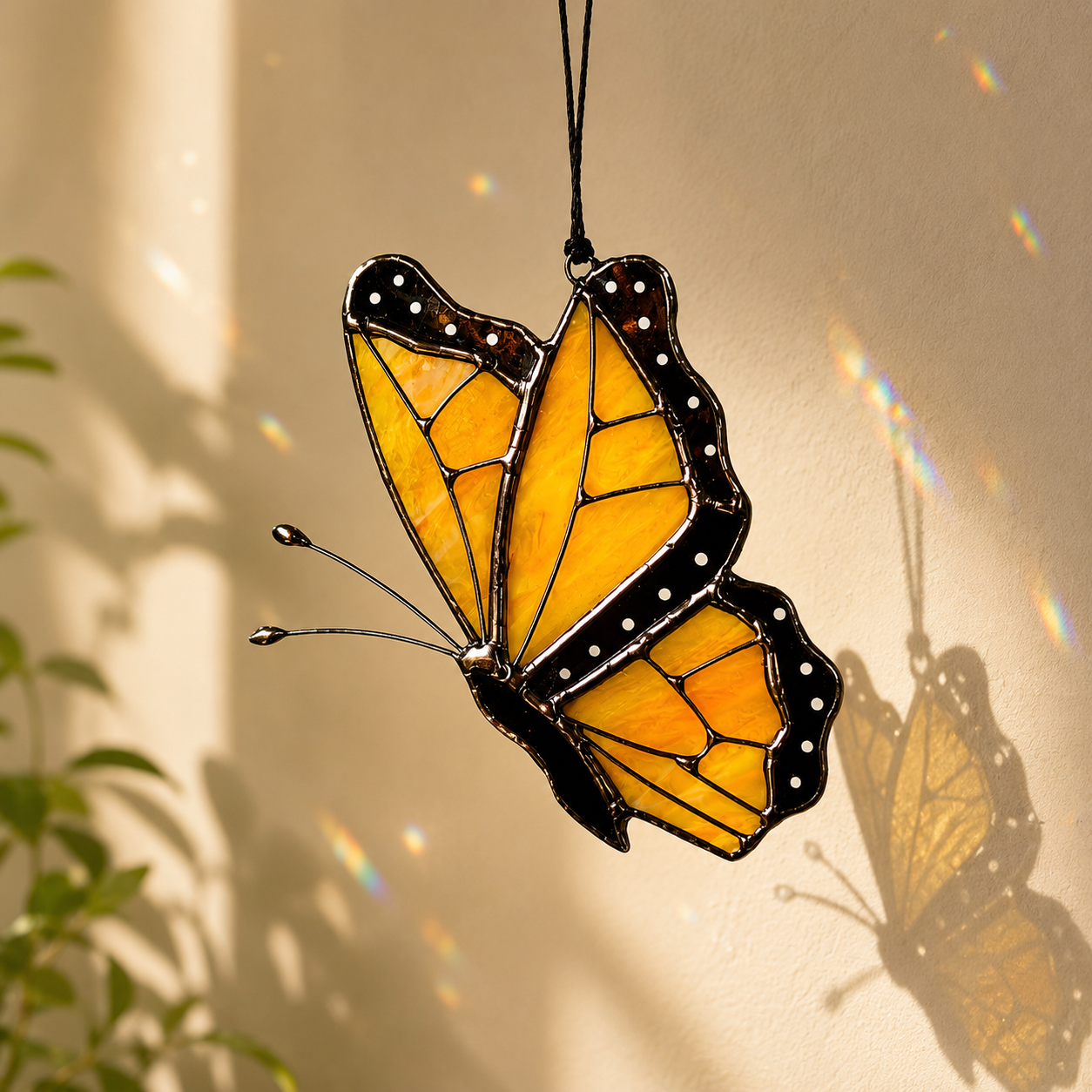 Stained Glass Monarch Butterfly Suncatcher - Samara Designs Studio