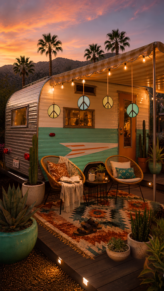Peace Sign Stained Glass Suncatcher for Campers & Cozy Spaces - Samara Designs Studio
