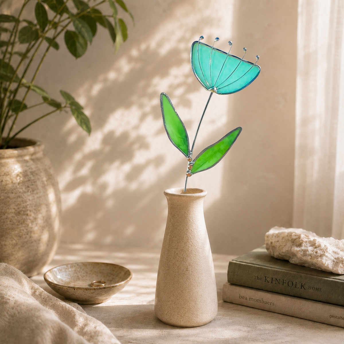 Handmade Stained Glass Floral Décor