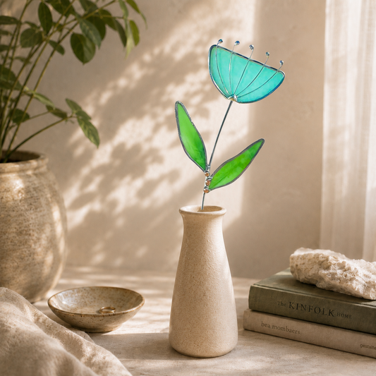 Handmade Stained Glass Floral Décor