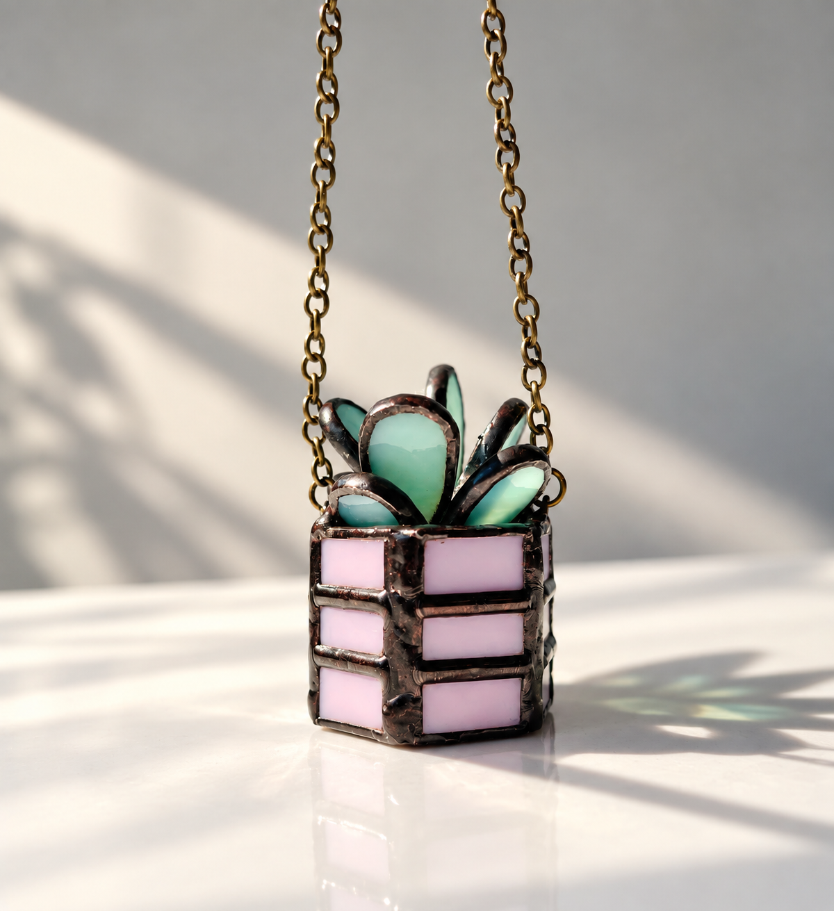Mini Stained Glass Plant Ornaments