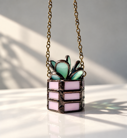 Mini Stained Glass Plant Ornaments