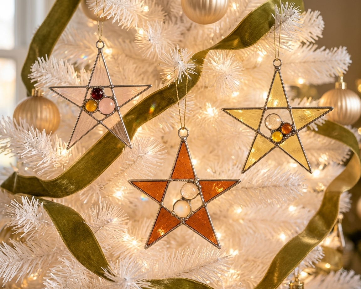 Retro Holiday Collection
Handmade Stained Glass Star Ornament Set - Samara Designs Studio