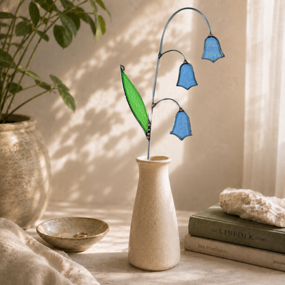 Handmade Stained Glass Bluebell Stem