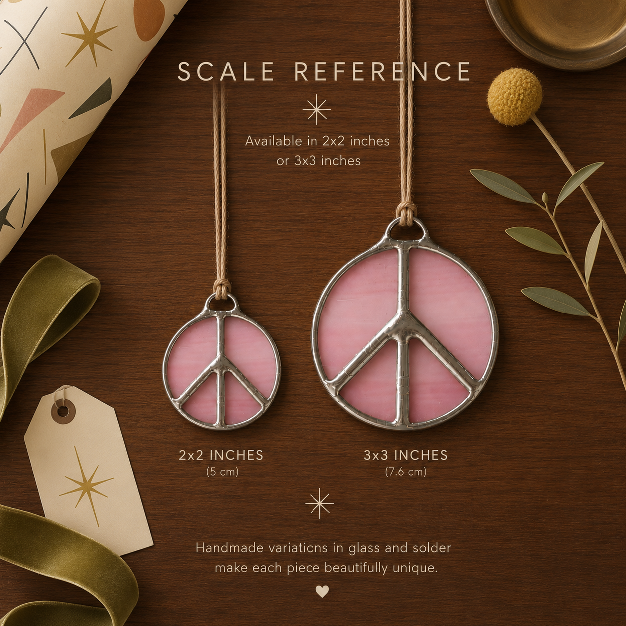 Peace Sign Christmas Ornament - Samara Designs Studio