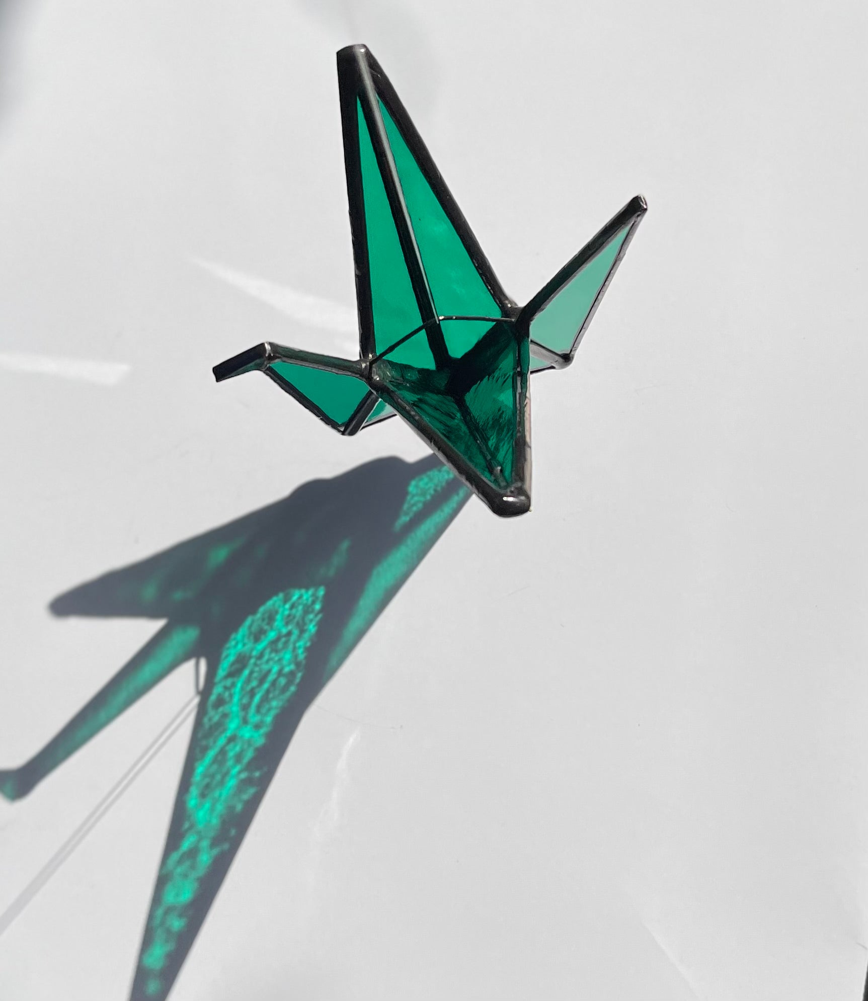 Rainbow Pride Stained Glass Crane Mobile | LGBTQ+, Transgender, Queer, Bisexual Inspired Decor - Samara Designs Studio