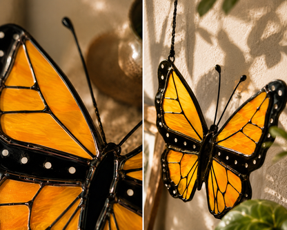 Stained Glass Monarch Butterfly Suncatcher - Samara Designs Studio