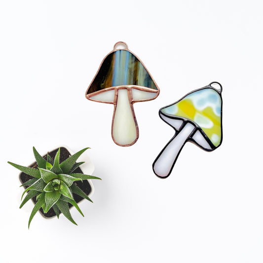 Stained Glass Mushroom Suncatchers