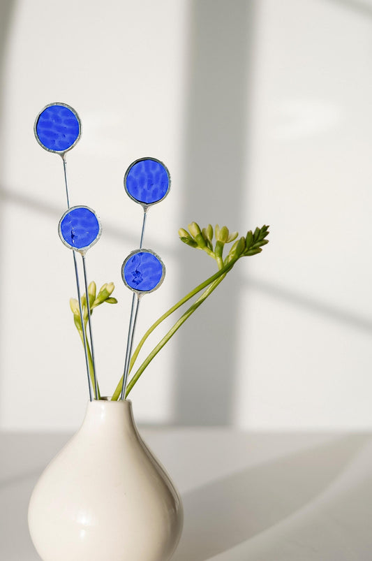Blue Glass Globe Thistle Set
