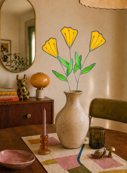 Handmade Stained Glass Floral Décor