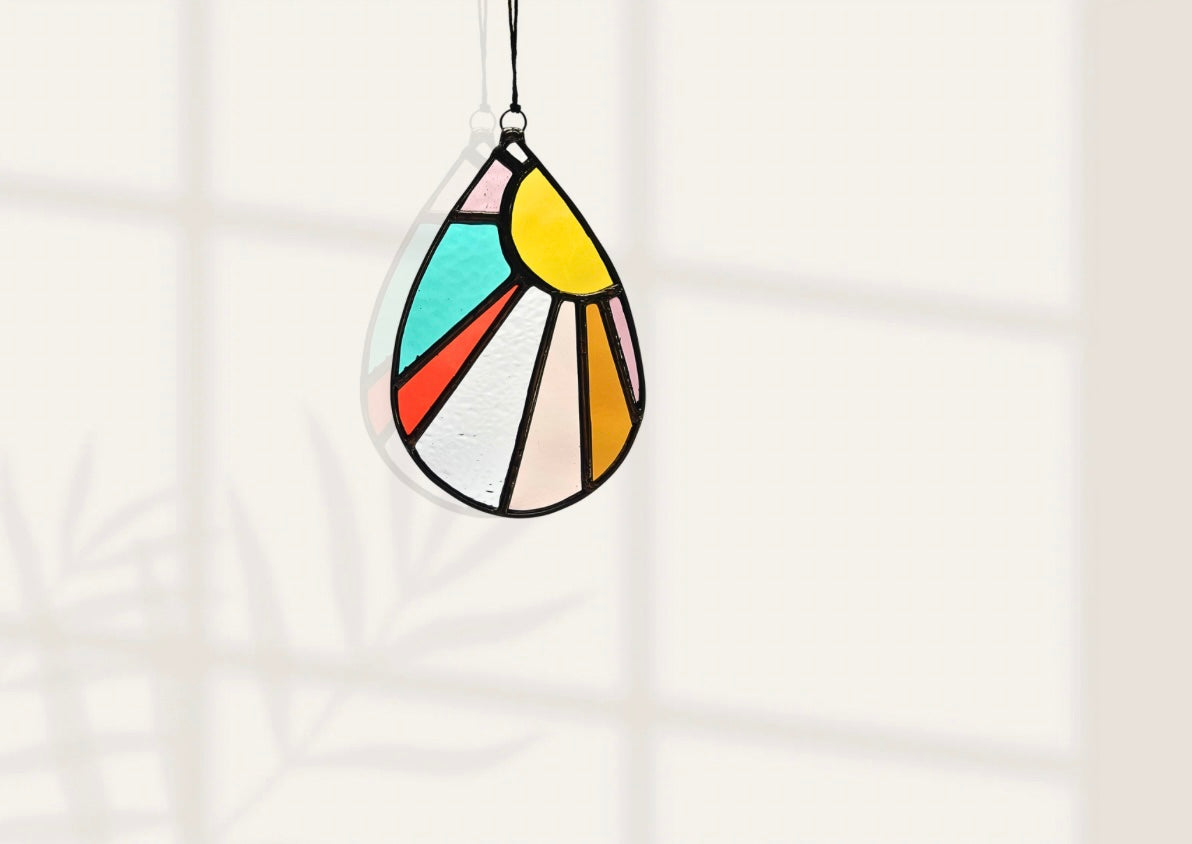 Drop of Sunshine Stained Glass Suncatcher - Samara Designs Studio