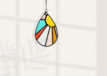 Drop of Sunshine Stained Glass Suncatcher - Samara Designs Studio