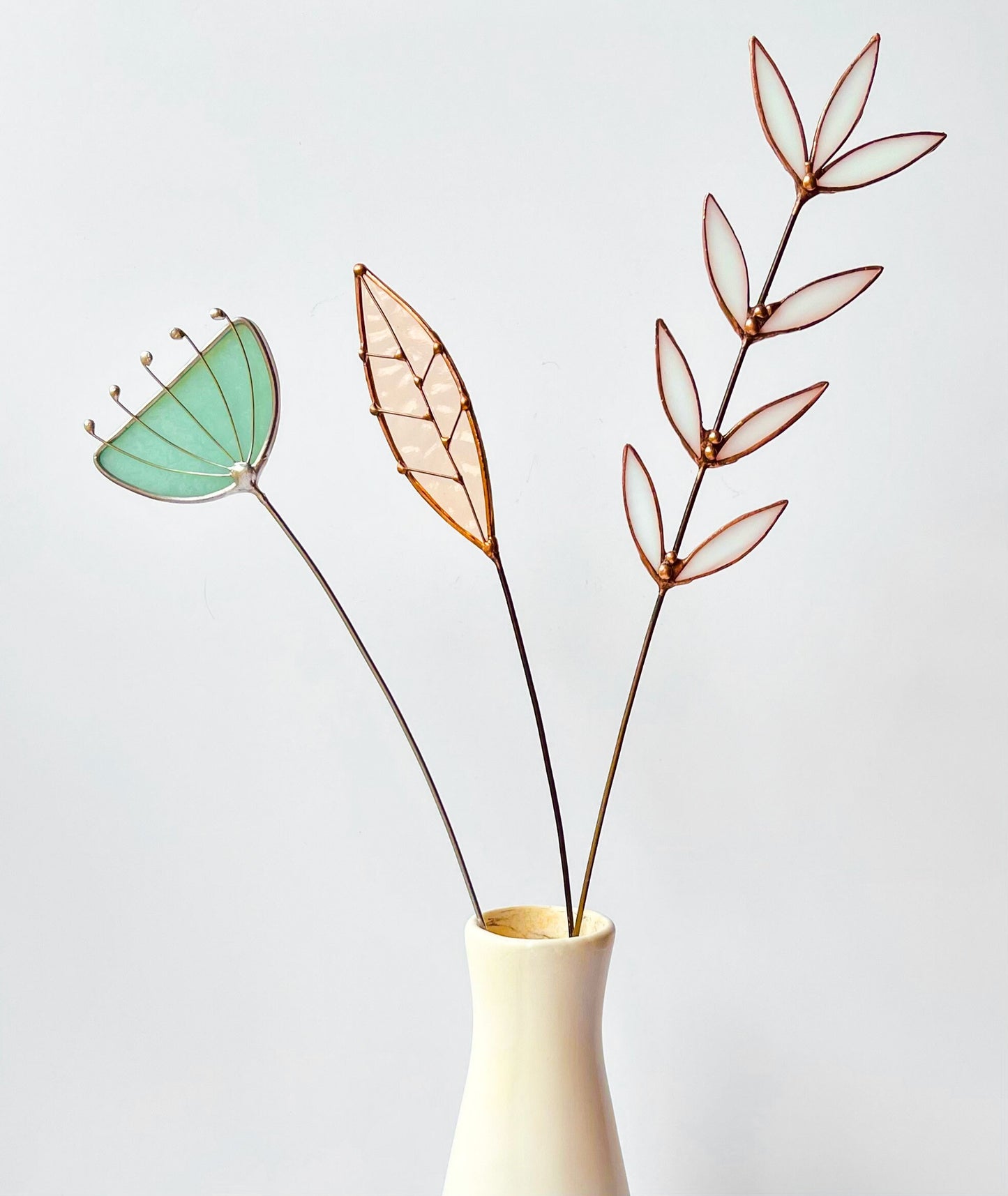 White Glass Wildflower Stem