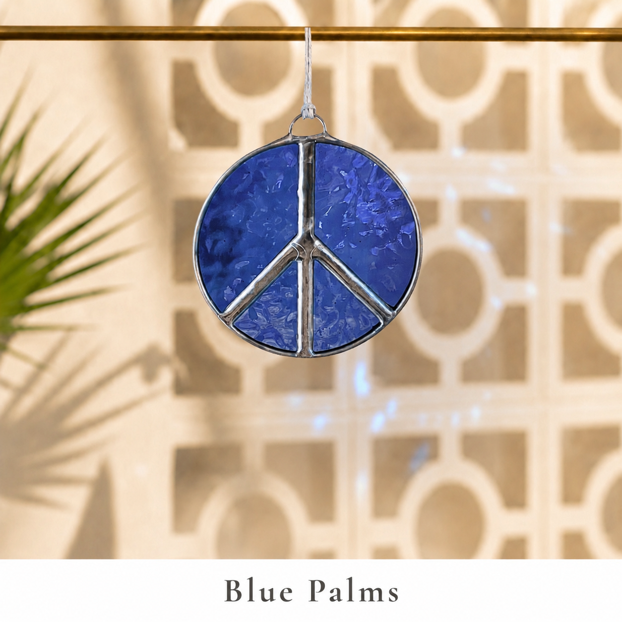 Palm Springs Peace Sign Stained Glass Suncatcher - Samara Designs Studio