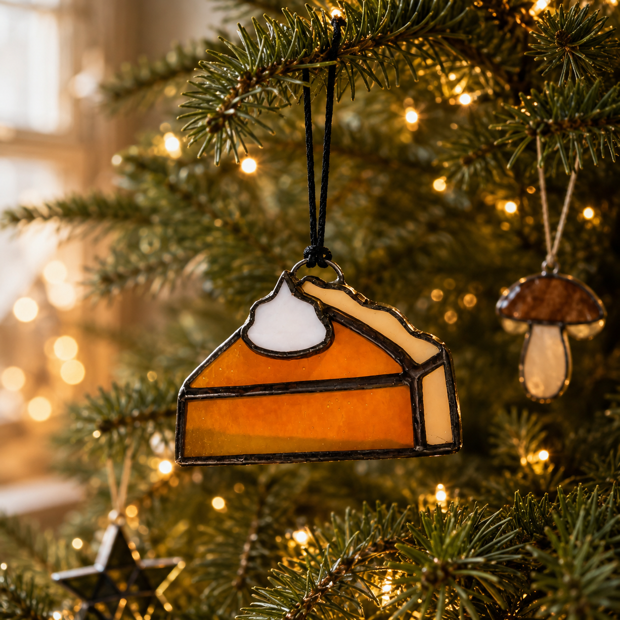 Stained Glass Pumpkin Pie Suncatcher| Thanksgiving Decor, Baker Gift & Christmas Ornament